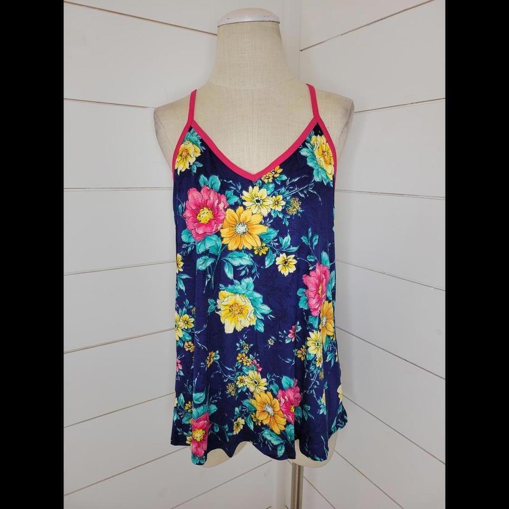 Lot of 2 NWOT small blue with flowers & pink tank tops